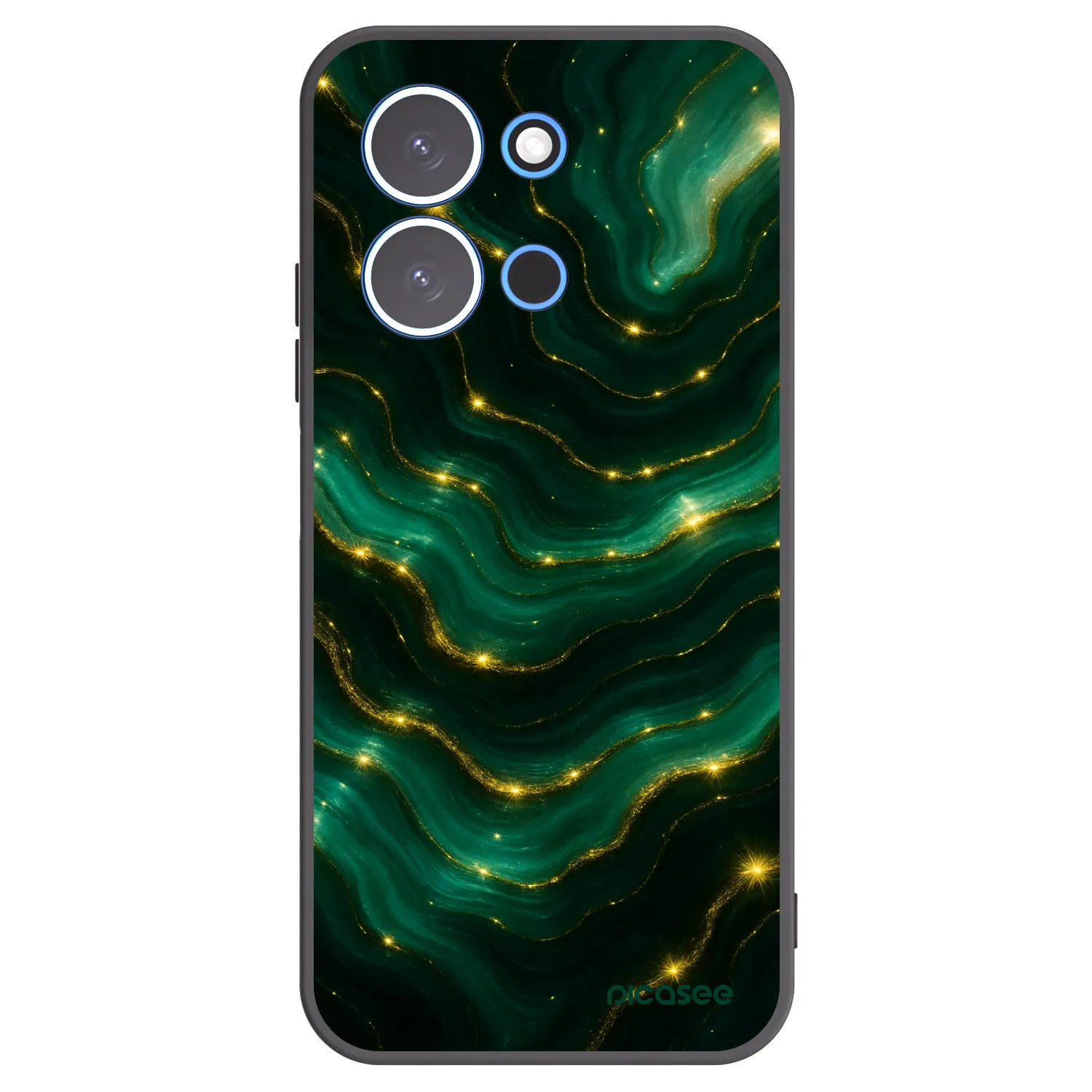 Picasee silikonowe czarne etui na Xiaomi Redmi 15C 4G - Emerald