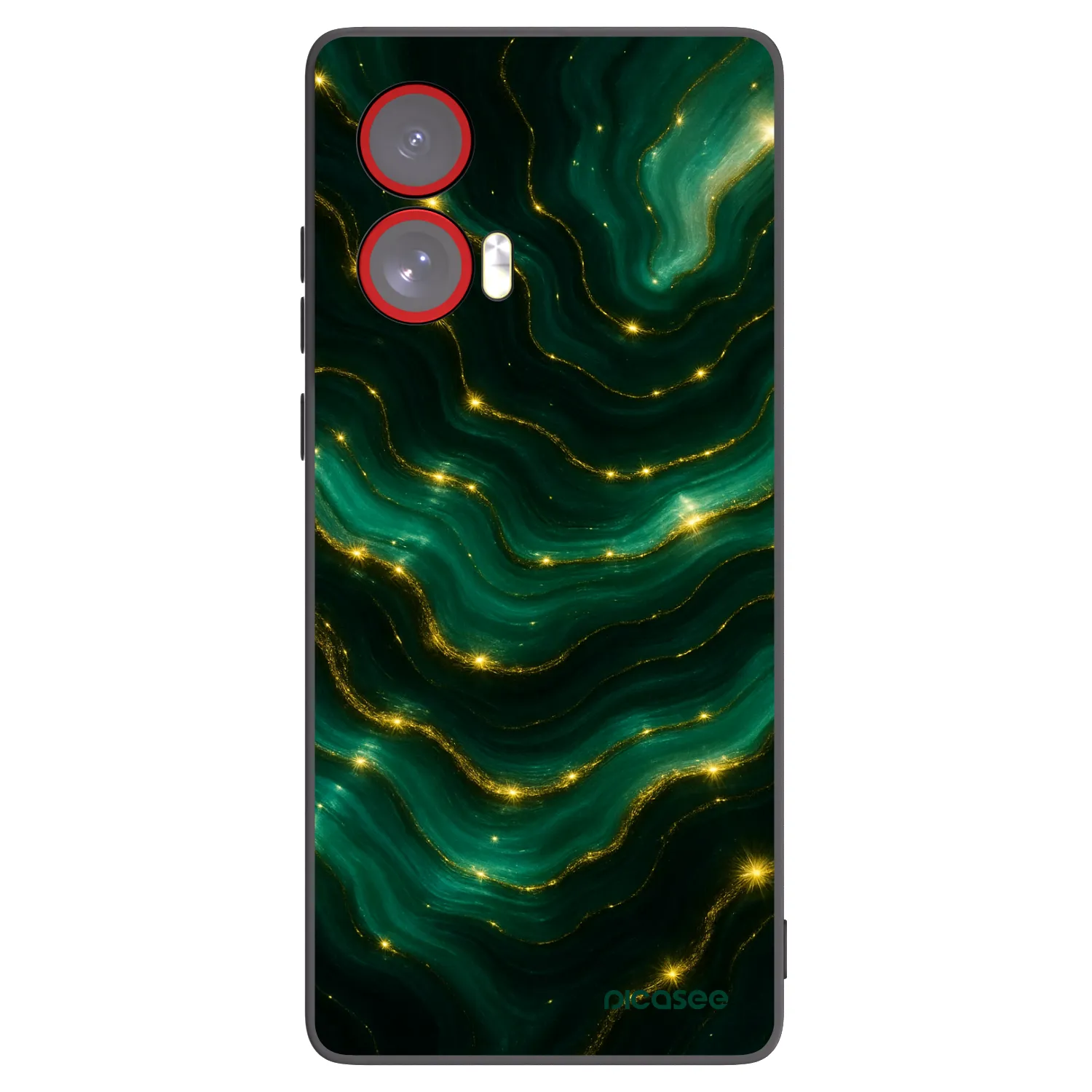 Picasee silikonowe czarne etui na Motorola Edge 50 Fusion - Emerald