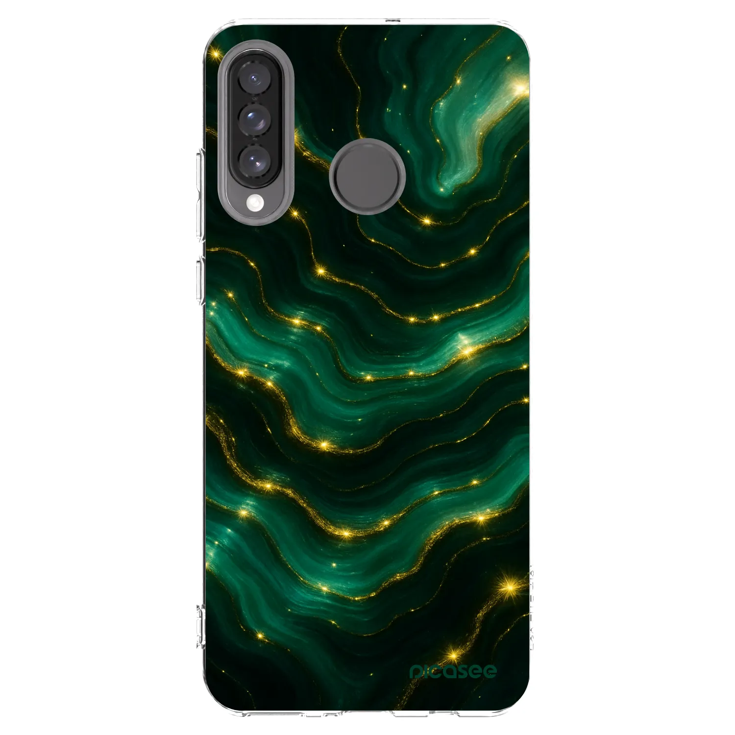 Picasee silikonowe przeźroczyste etui na Huawei P30 Lite - Emerald