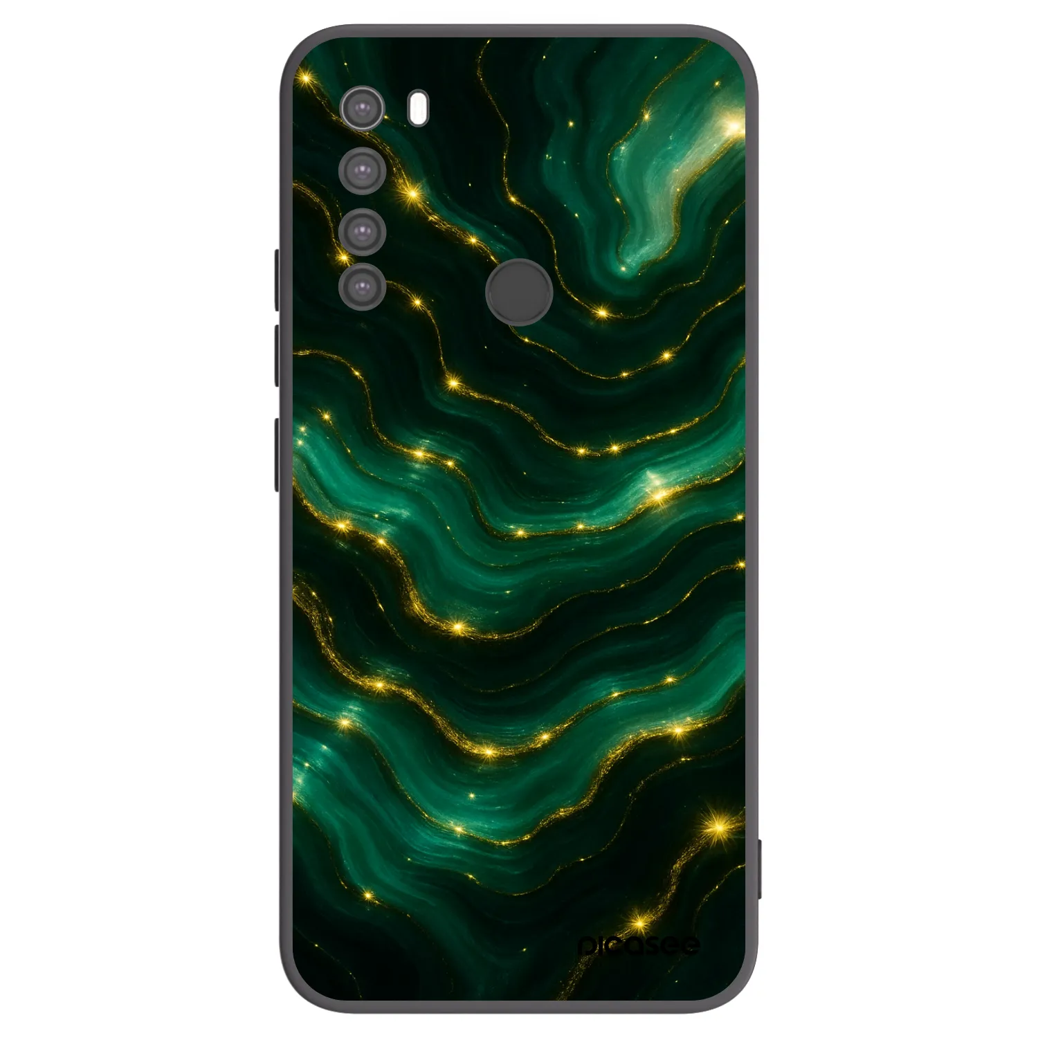 Picasee silikonowe czarne etui na Xiaomi Redmi Note 8 - Emerald