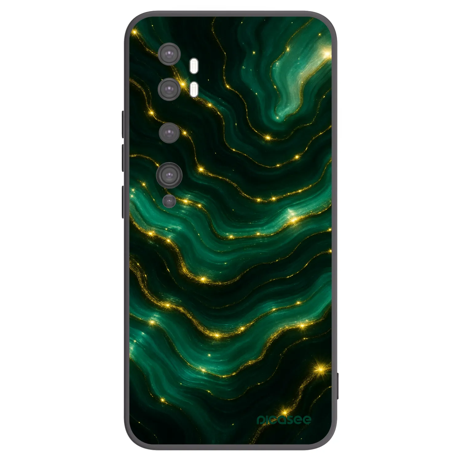 Picasee silikonowe czarne etui na Xiaomi Mi Note 10 (Pro) - Emerald