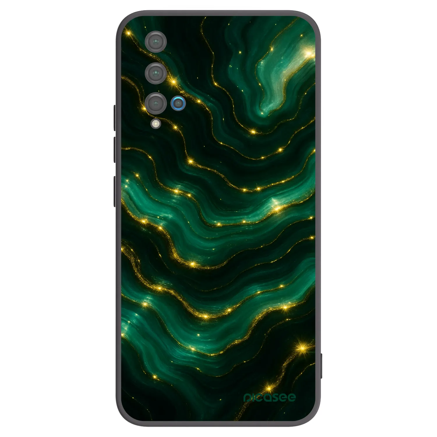 Picasee silikonowe czarne etui na Huawei Nova 5T - Emerald