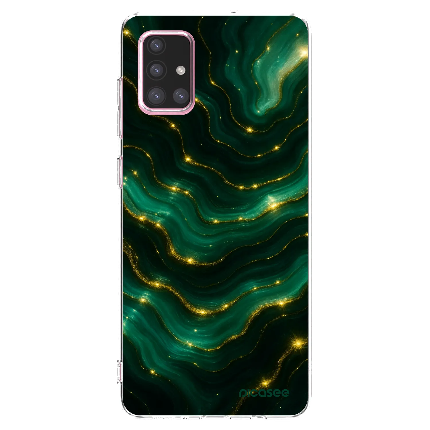 Picasee silikonowe przeźroczyste etui na Samsung Galaxy A71 A715F - Emerald