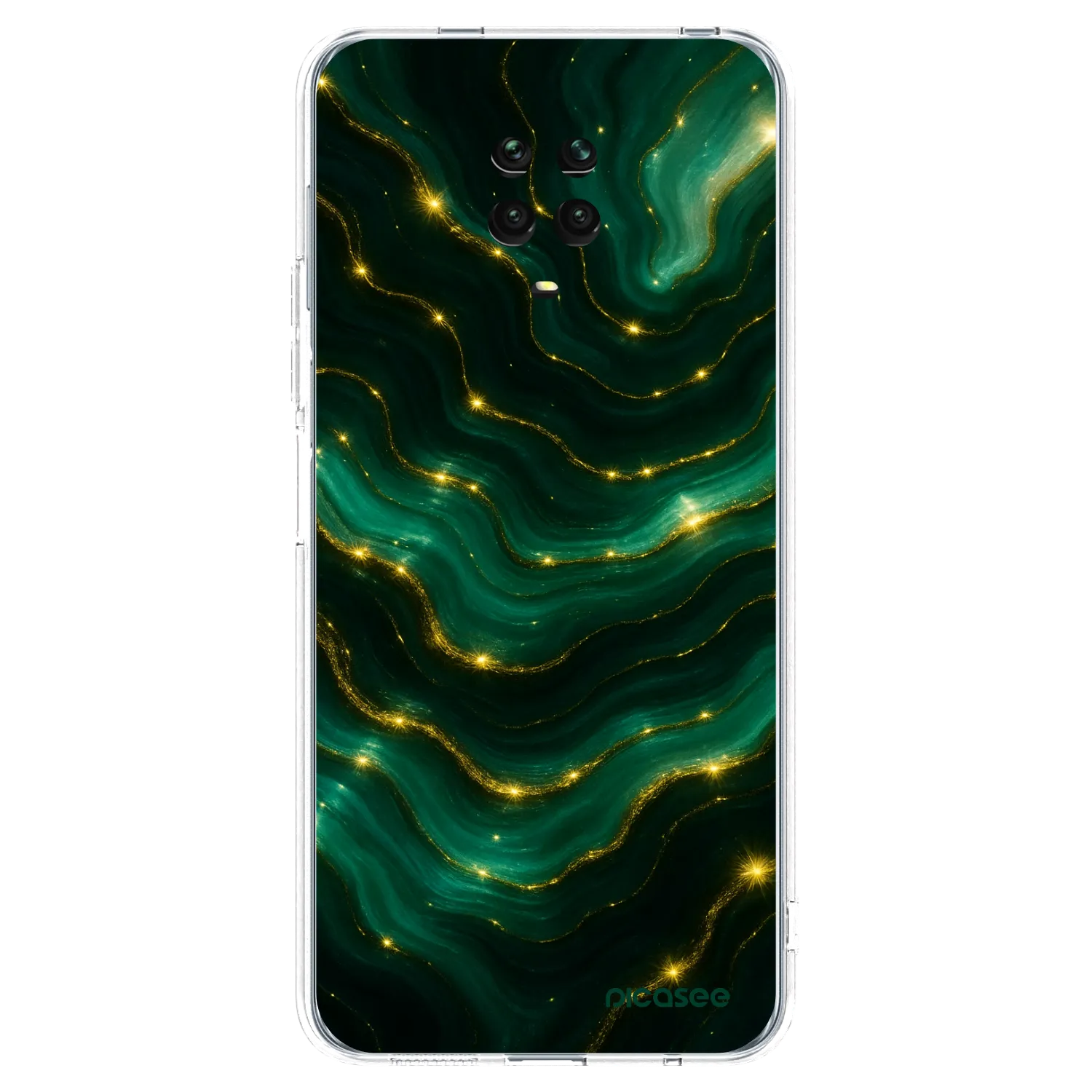 Picasee silikonowe przeźroczyste etui na Xiaomi Redmi Note 9 Pro - Emerald