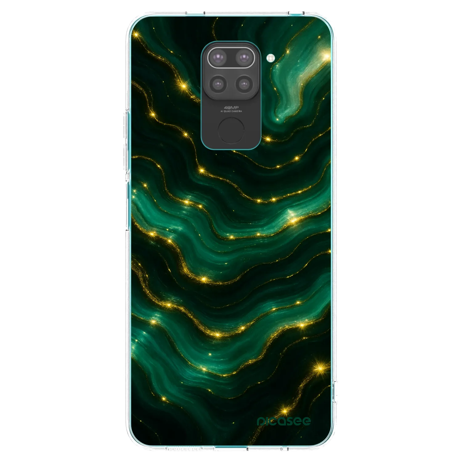 Picasee silikonowe czarne etui na Xiaomi Redmi Note 9 - Emerald