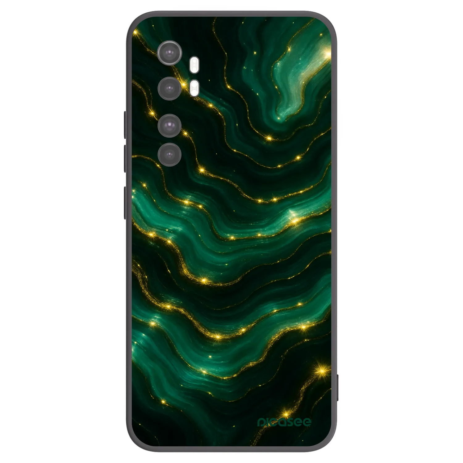 Picasee silikonowe czarne etui na Xiaomi Mi Note 10 Lite - Emerald