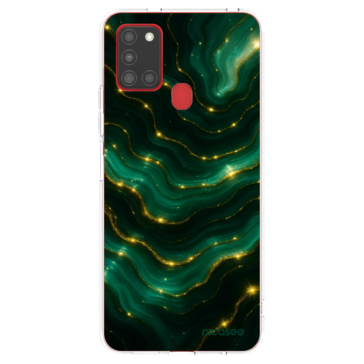 Picasee silikonowe przeźroczyste etui na Samsung Galaxy A21s - Emerald