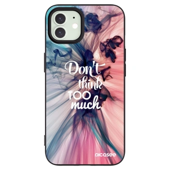 Picasee silikonowe czarne etui na Apple iPhone 12 Pro - Don't think TOO much