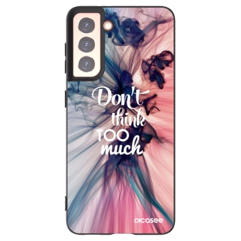 Picasee silikonowe czarne etui na Samsung Galaxy S21 5G G991B - Don't think TOO much