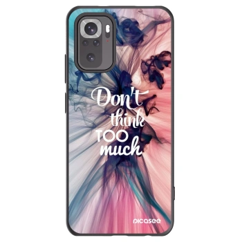 Picasee silikonowe czarne etui na Xiaomi Redmi Note 10S - Don't think TOO much
