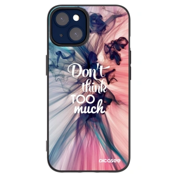 Picasee silikonowe czarne etui na Apple iPhone 14 - Don't think TOO much