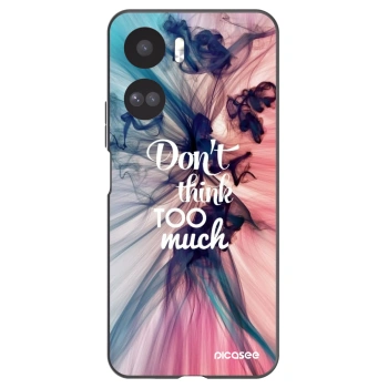 Picasee silikonowe czarne etui na Honor 90 Lite 5G - Don't think TOO much