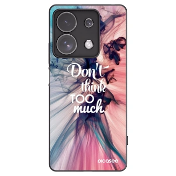 Picasee silikonowe czarne etui na Xiaomi Redmi Note 13 Pro 4G - Don't think TOO much