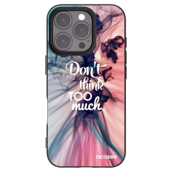 Picasee silikonowe czarne etui na Apple iPhone 16 Pro - Don't think TOO much