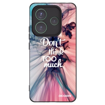 Picasee silikonowe czarne etui na Xiaomi Redmi Note 14 5G - Don't think TOO much