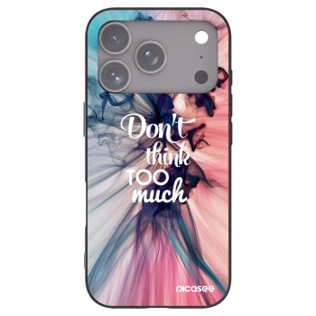 Picasee silikonowe czarne etui na Apple iPhone 17 Pro - Don't think TOO much