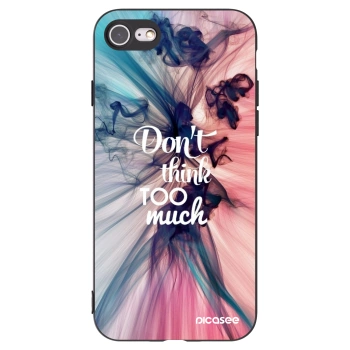 Picasee silikonowe czarne etui na Apple iPhone SE 2020 - Don't think TOO much