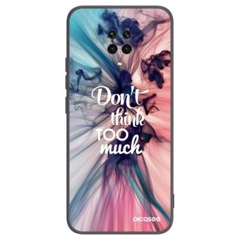 Picasee silikonowe czarne etui na Xiaomi Redmi Note 9S - Don't think TOO much