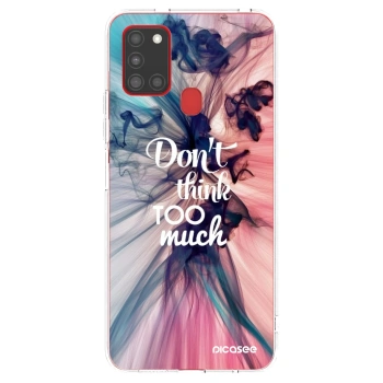 Picasee silikonowe przeźroczyste etui na Samsung Galaxy A21s - Don't think TOO much