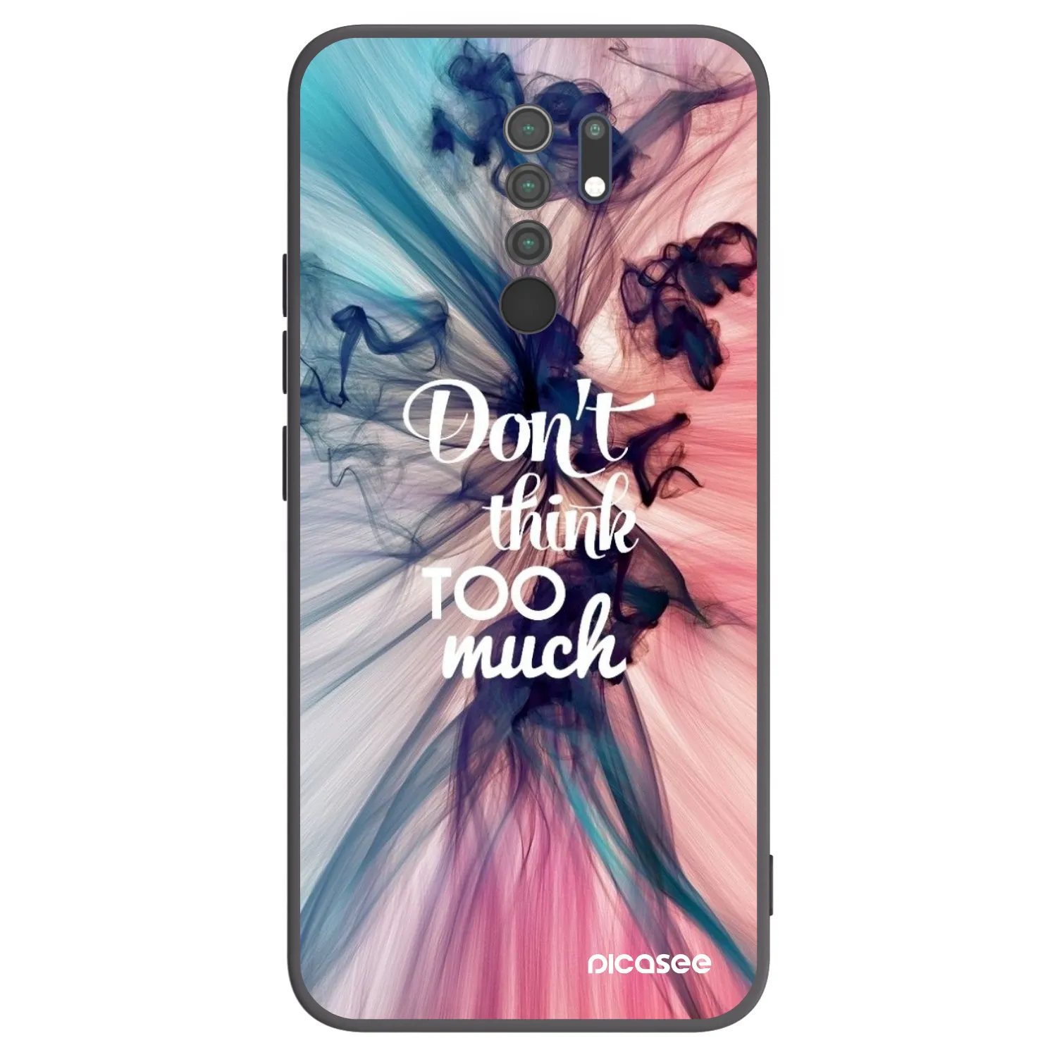 Picasee silikonowe czarne etui na Xiaomi Redmi 9 - Don't think TOO much