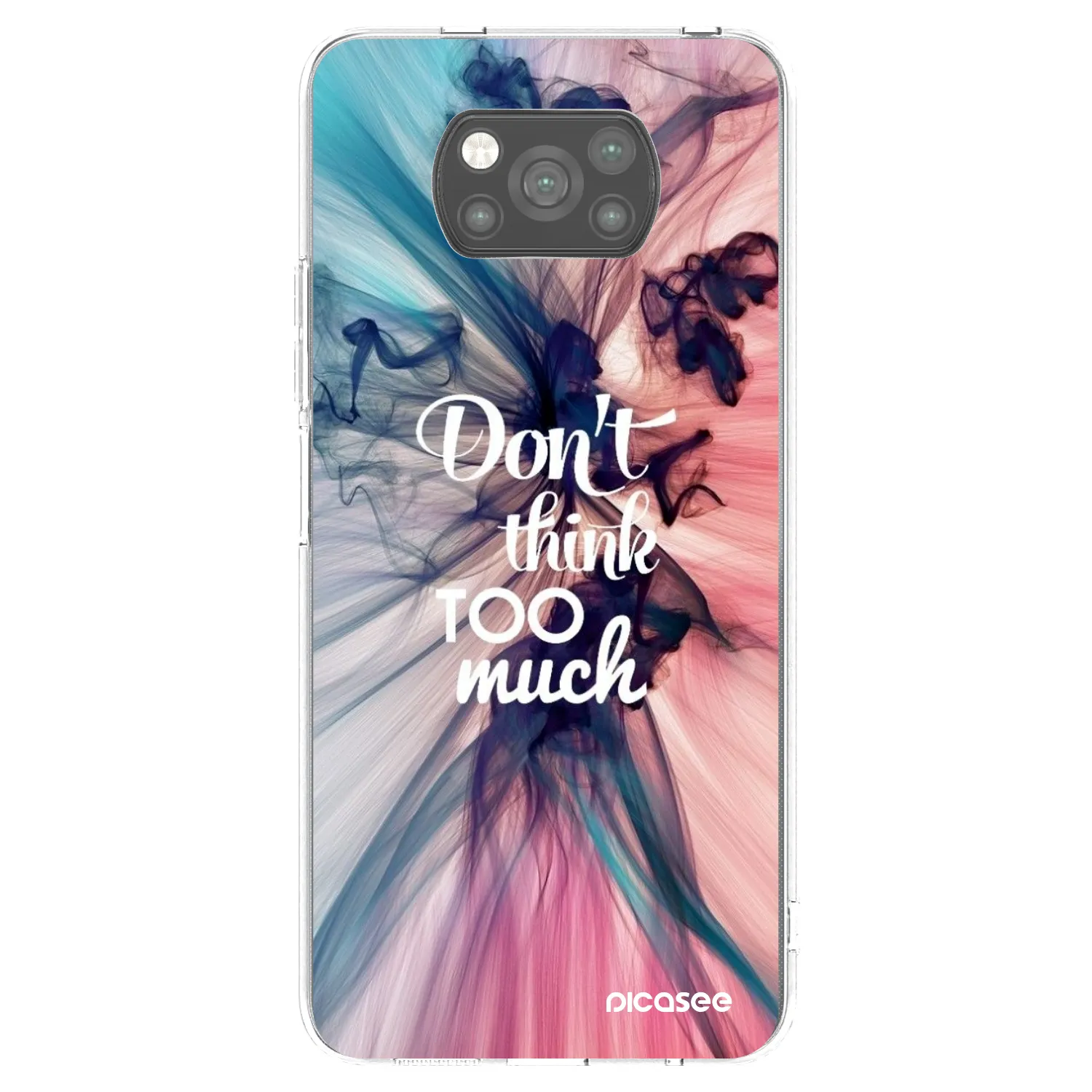 Picasee silikonowe czarne etui na Xiaomi Poco X3 - Don't think TOO much
