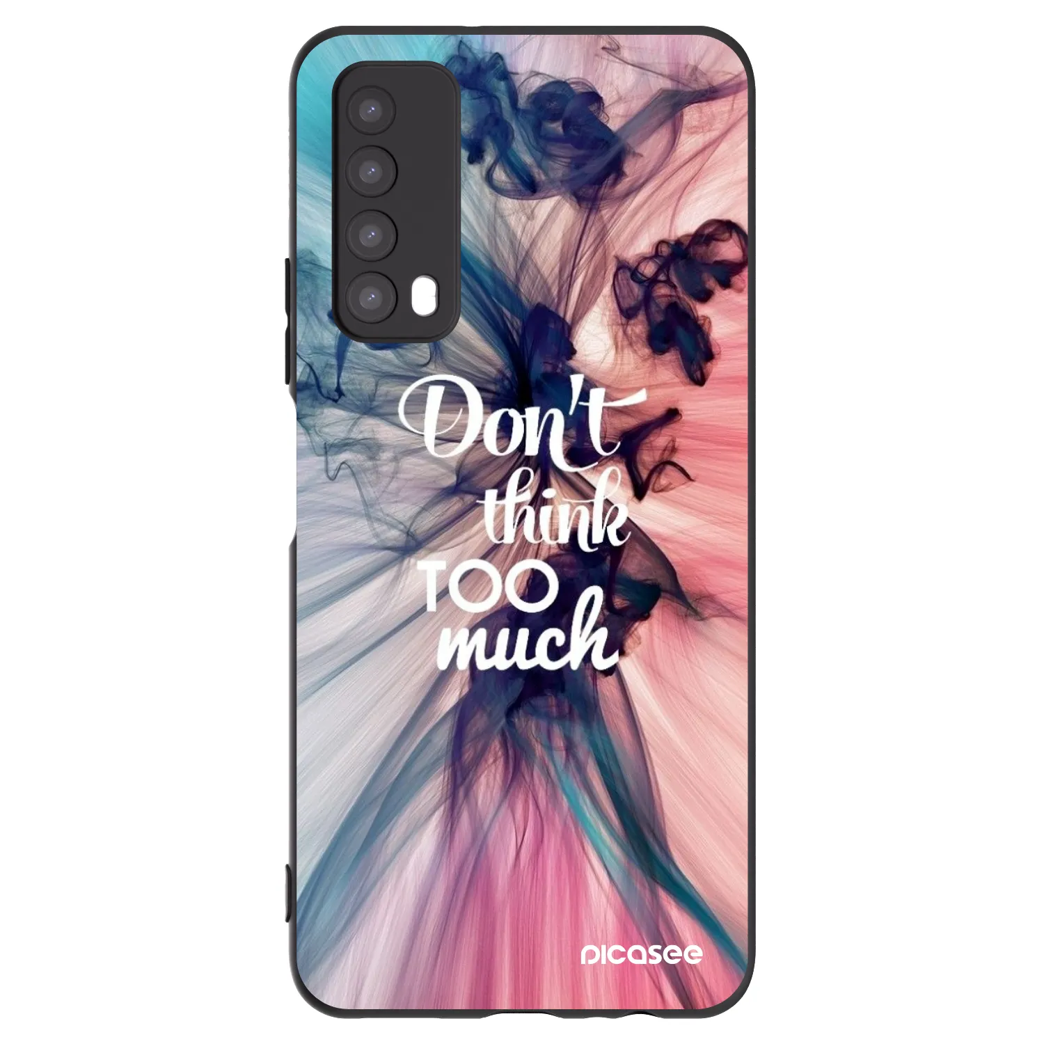 Picasee silikonowe czarne etui na Huawei P Smart 2021 - Don't think TOO much