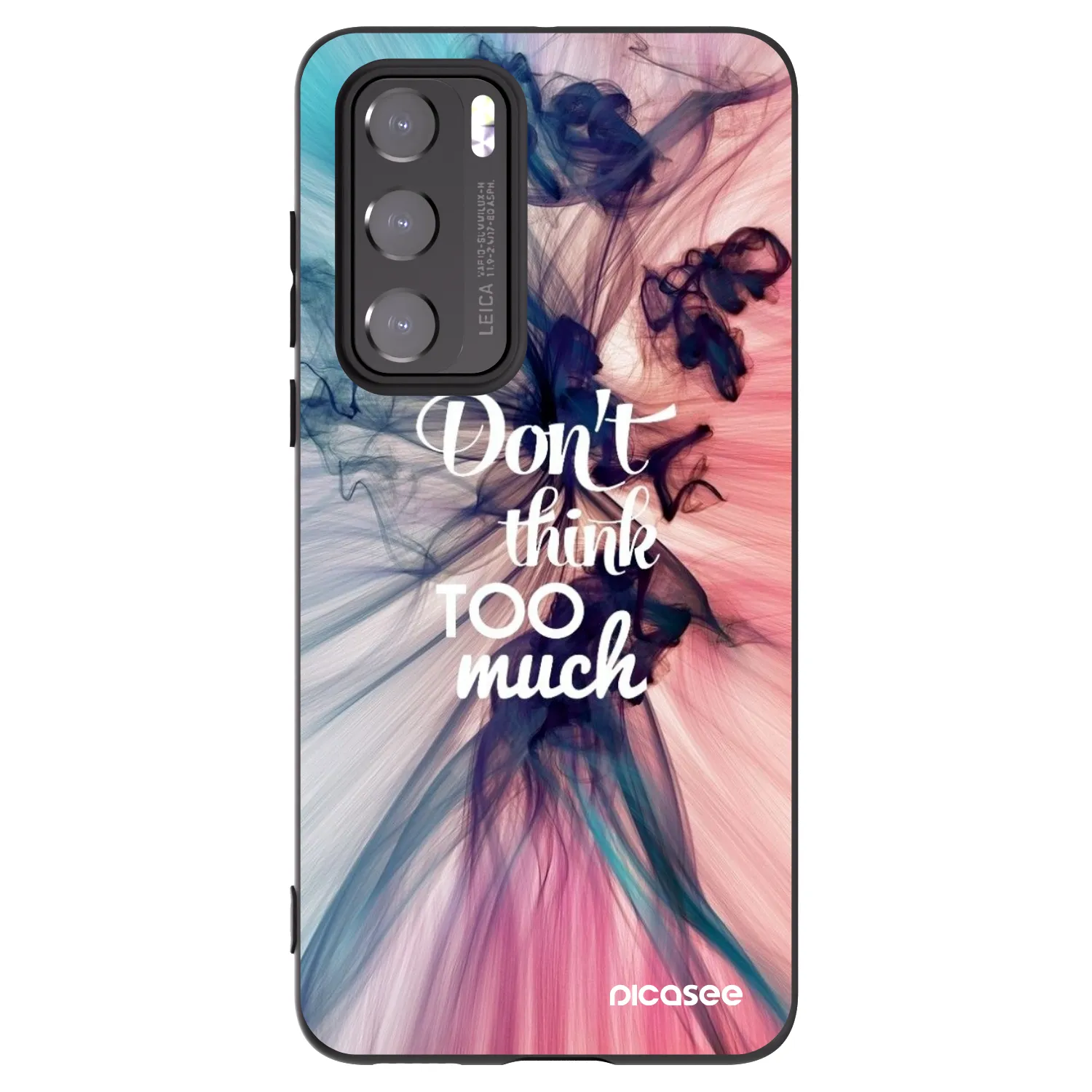 Picasee silikonowe czarne etui na Huawei P40 - Don't think TOO much