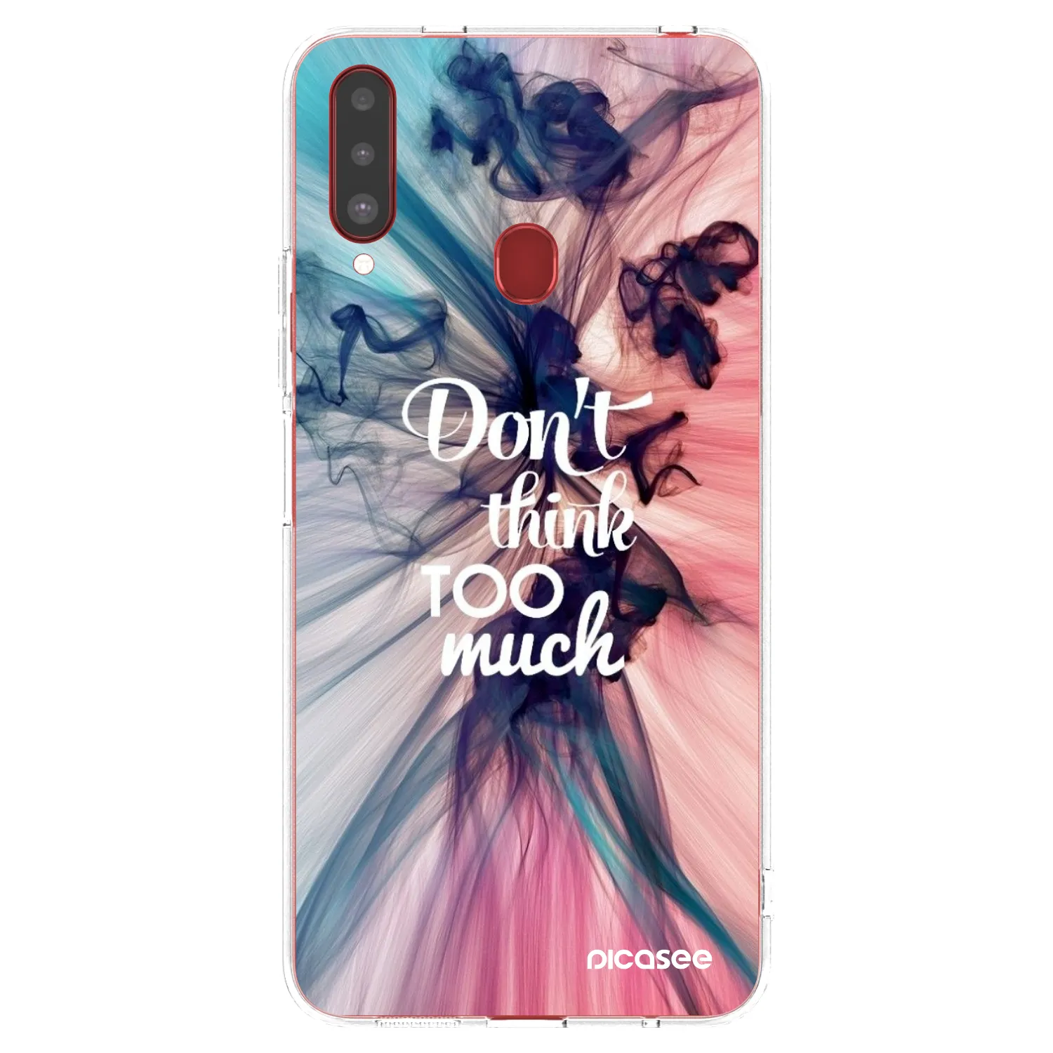 Picasee silikonowe przeźroczyste etui na Samsung Galaxy A20s - Don't think TOO much
