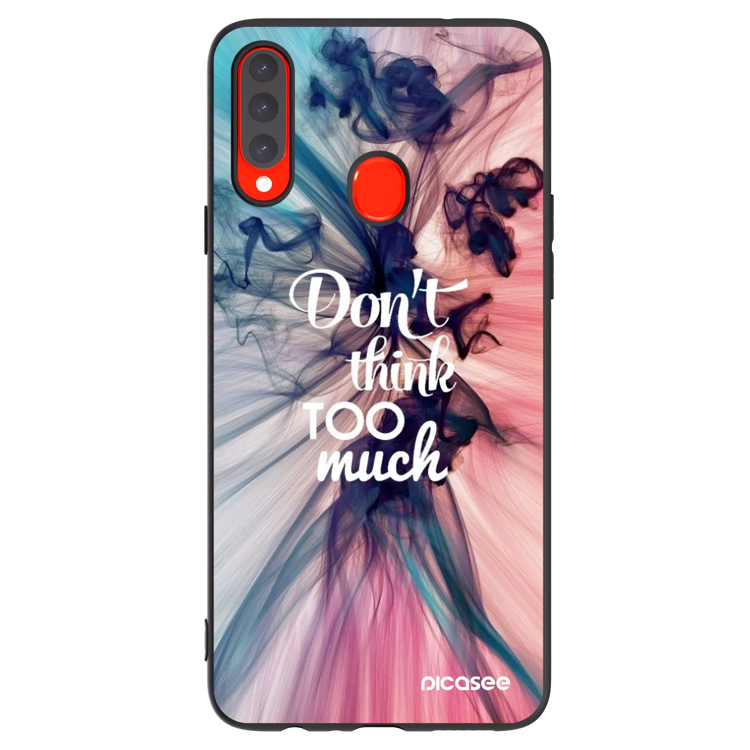 Picasee silikonowe czarne etui na Samsung Galaxy A20s - Don't think TOO much