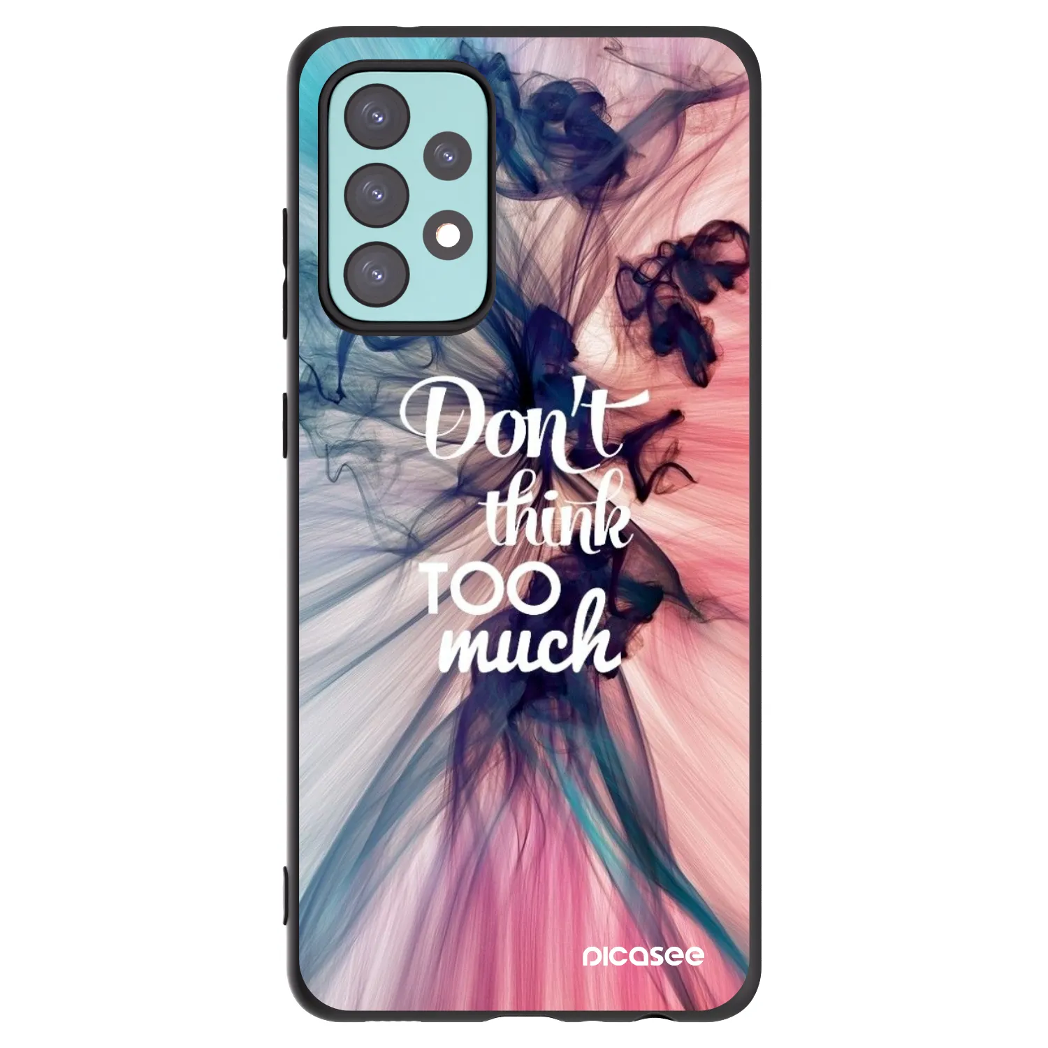 Picasee silikonowe czarne etui na Samsung Galaxy A72 A725F - Don't think TOO much