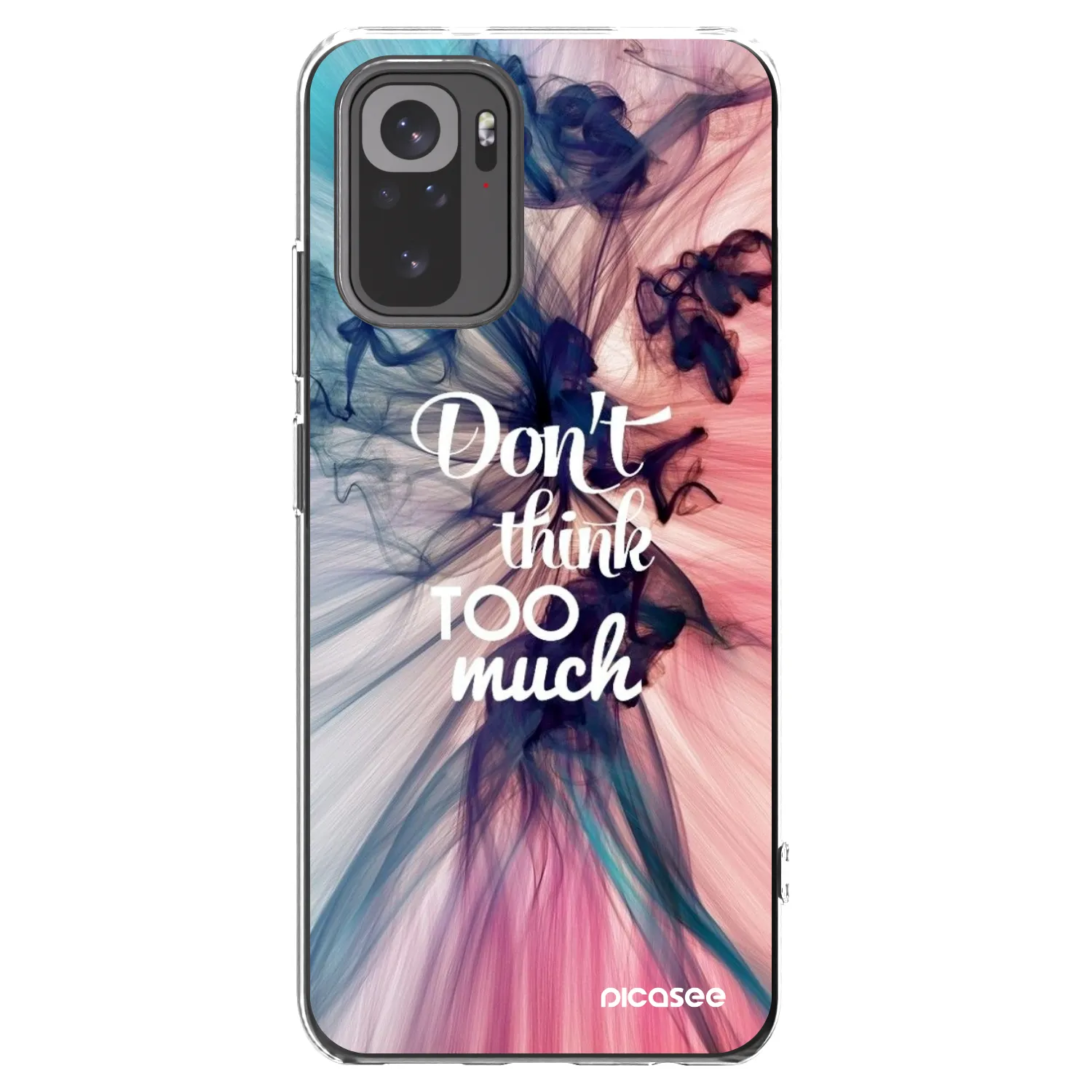 Picasee silikonowe przeźroczyste etui na Xiaomi Redmi Note 10S - Don't think TOO much