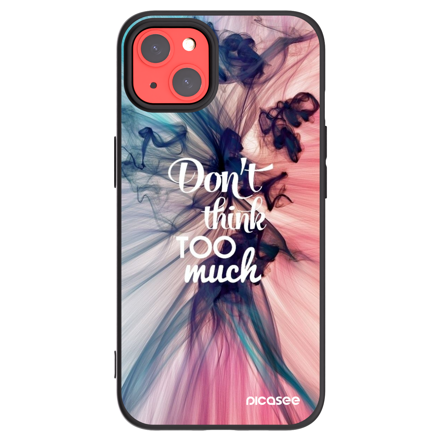 Picasee silikonowe czarne etui na Apple iPhone 13 - Don't think TOO much