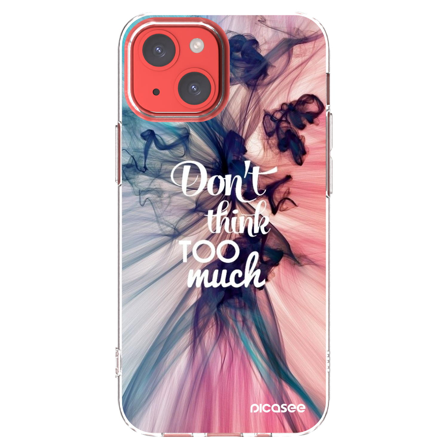 Picasee silikonowe przeźroczyste etui na Apple iPhone 13 mini - Don't think TOO much