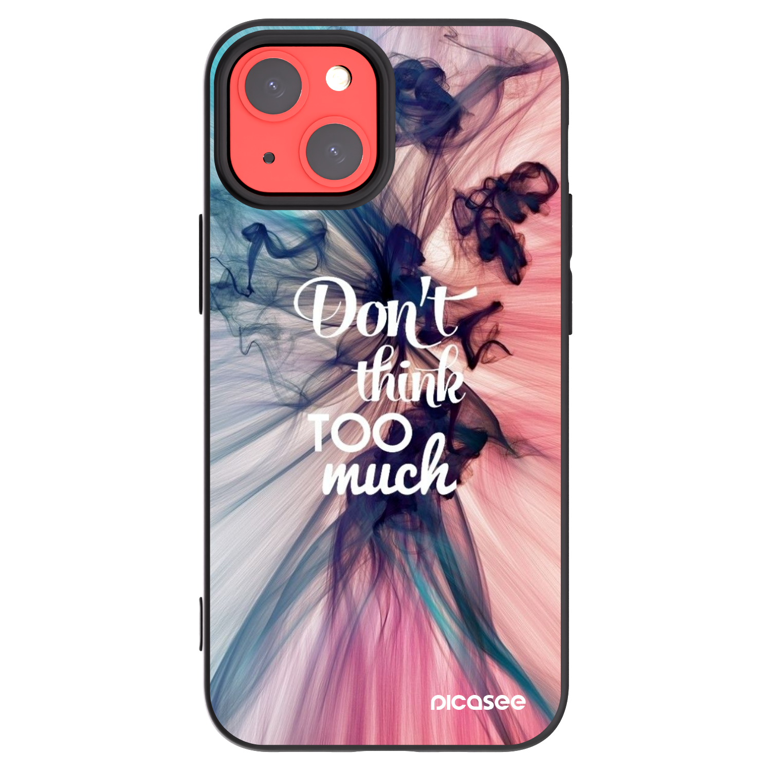 Picasee silikonowe czarne etui na Apple iPhone 13 mini - Don't think TOO much