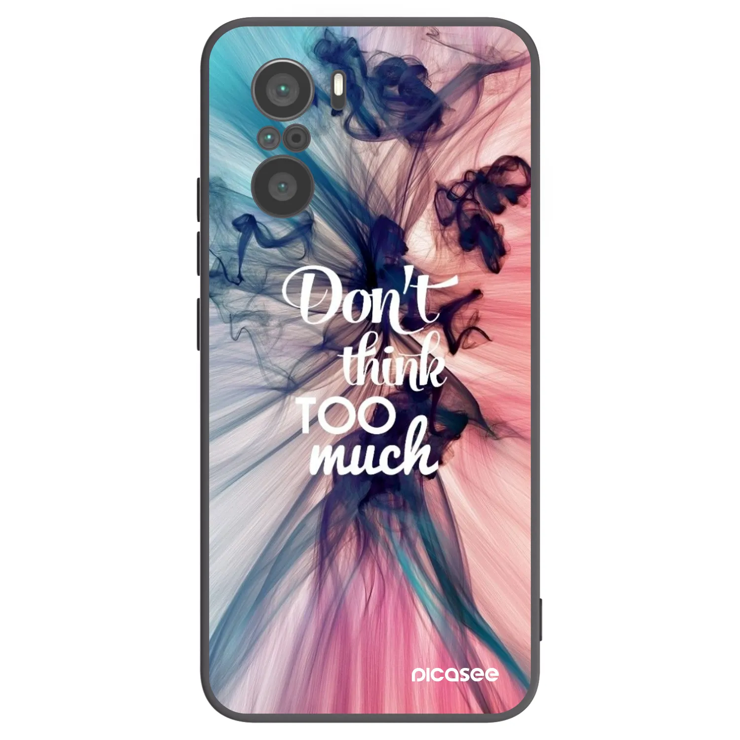Picasee silikonowe czarne etui na Xiaomi Poco F3 - Don't think TOO much