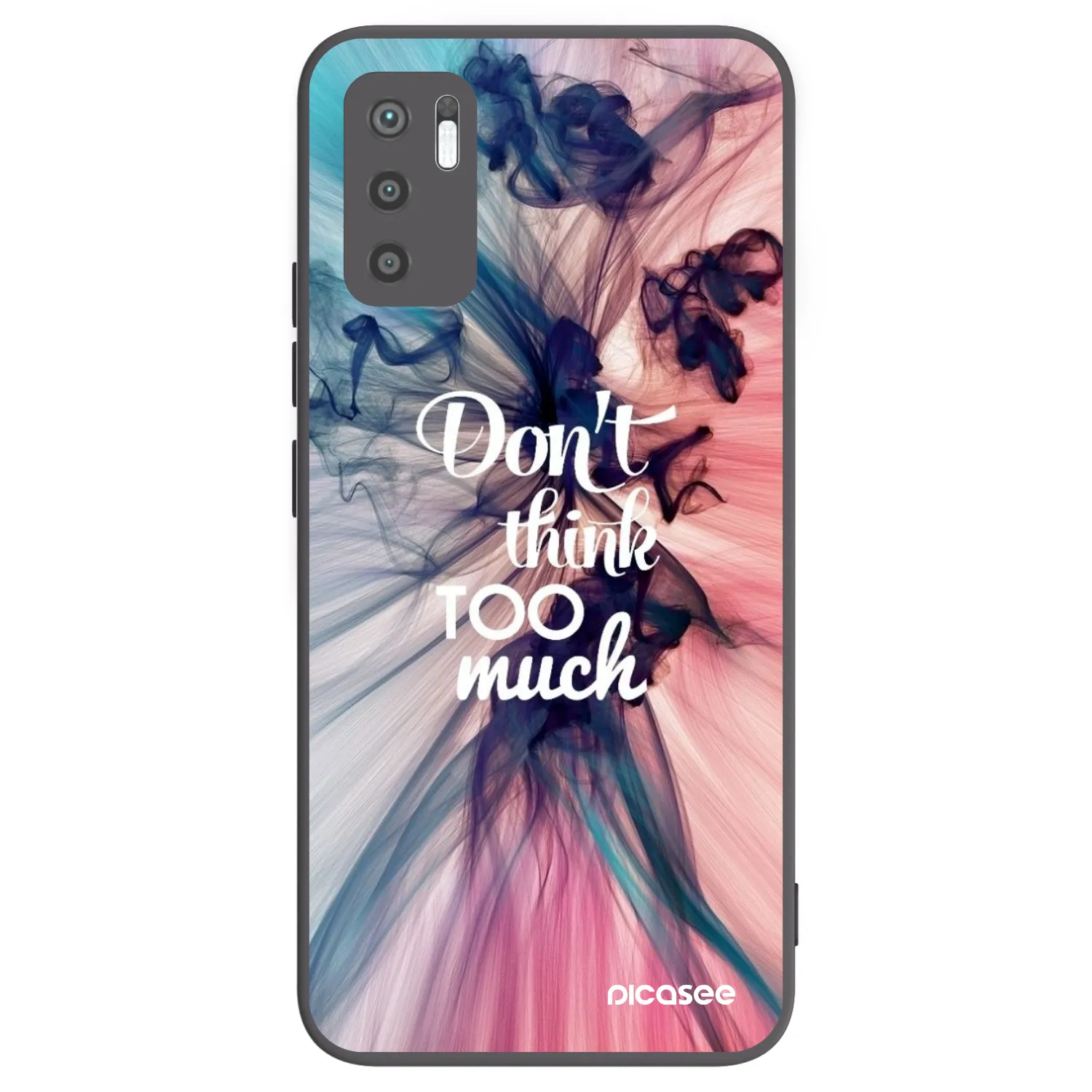 Picasee silikonowe czarne etui na Xiaomi Redmi Note 10 5G - Don't think TOO much