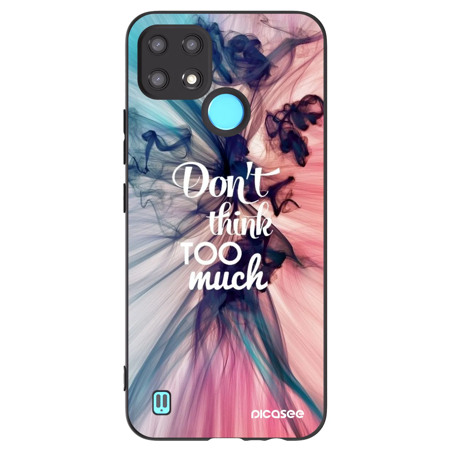 Picasee silikonowe czarne etui na Realme C21 - Don't think TOO much