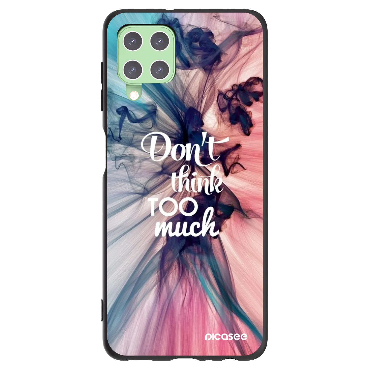 Picasee silikonowe czarne etui na Samsung Galaxy A22 A225F 4G - Don't think TOO much