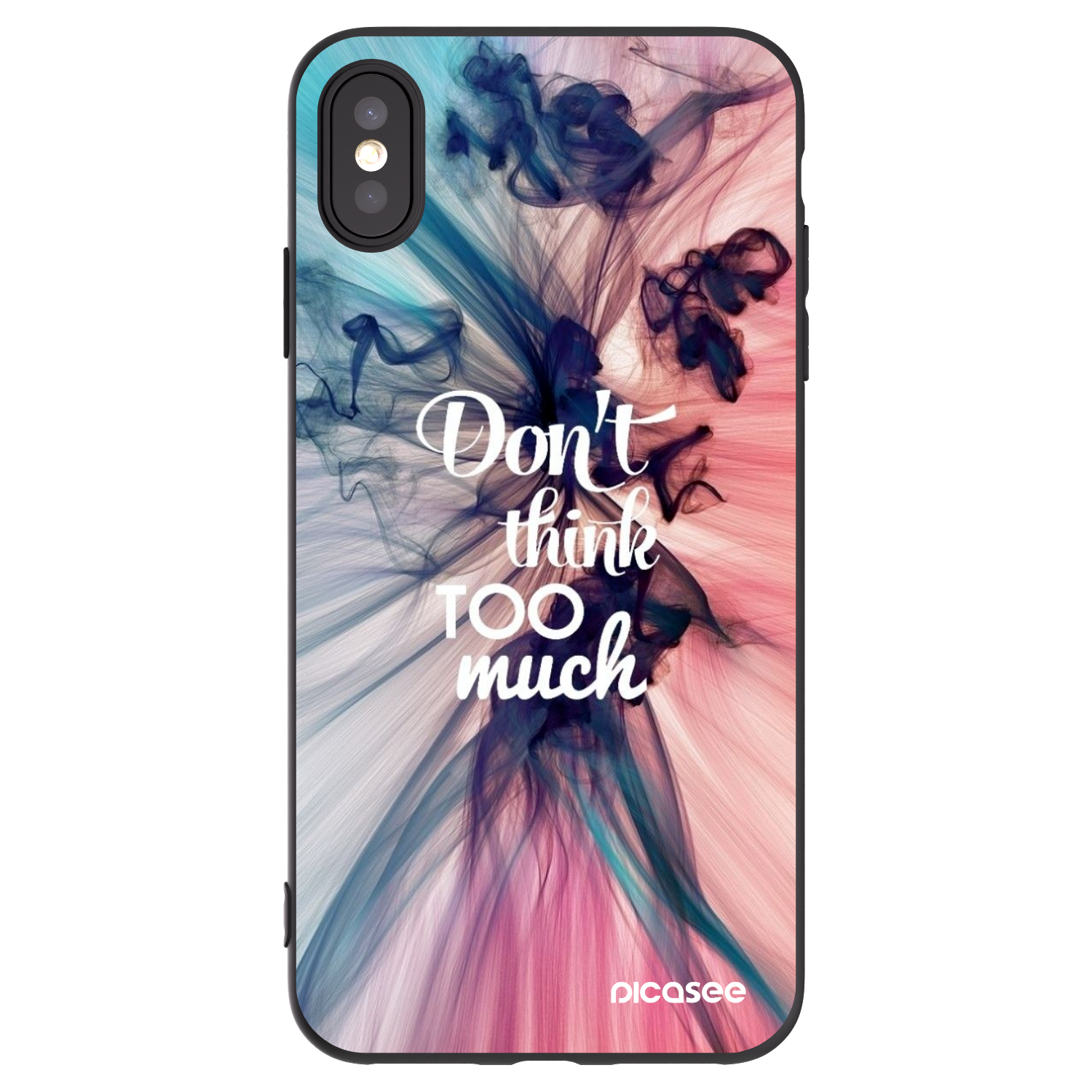 Picasee silikonowe czarne etui na Apple iPhone XS Max - Don't think TOO much