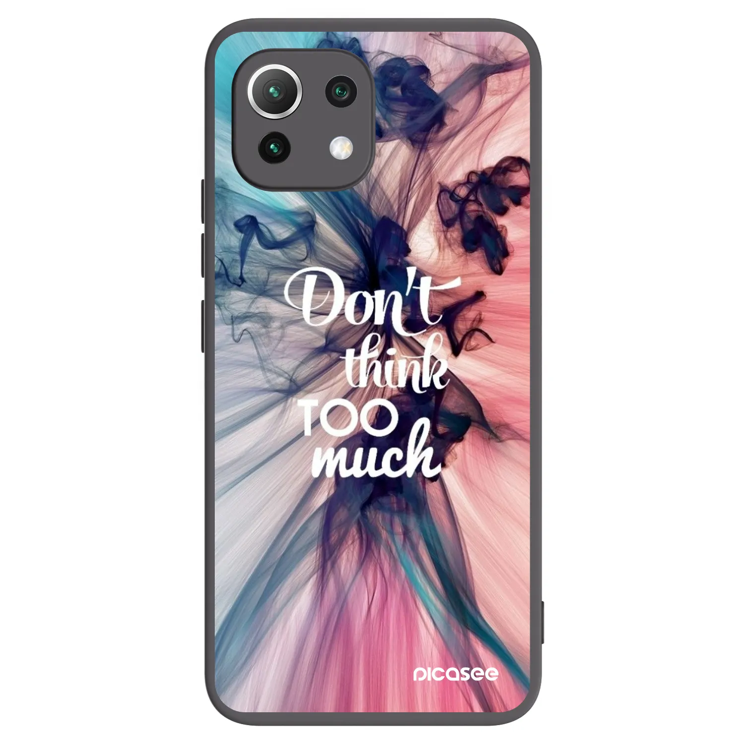 Picasee silikonowe czarne etui na Xiaomi 11 Lite 5G NE - Don't think TOO much