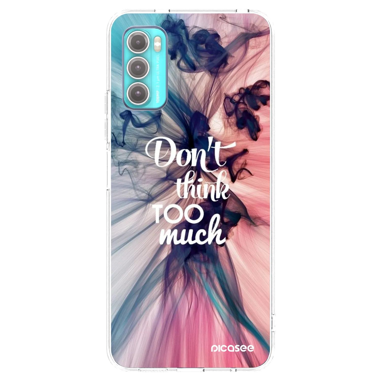 Picasee silikonowe przeźroczyste etui na Motorola Moto G60 - Don't think TOO much