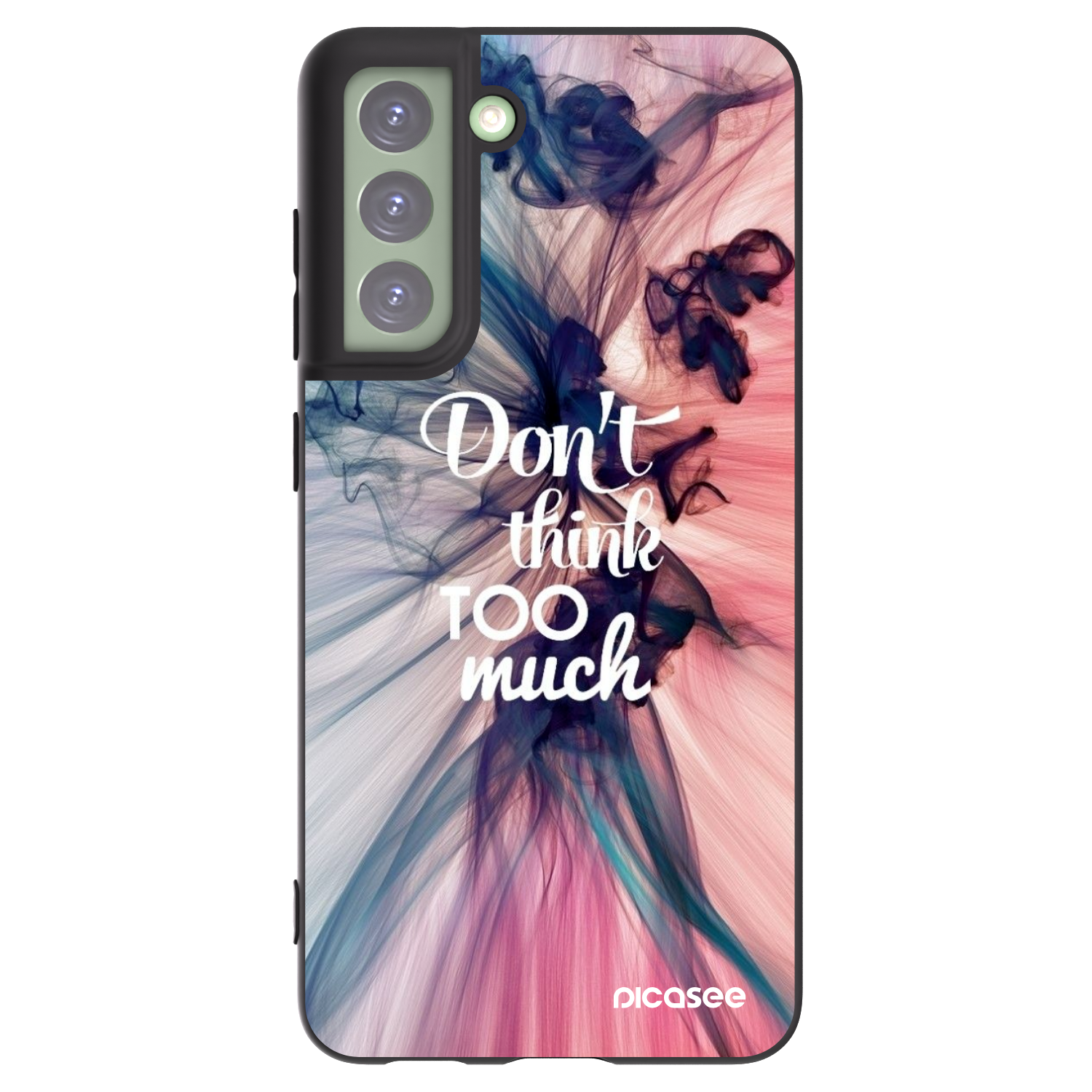 Picasee silikonowe czarne etui na Samsung Galaxy S21 FE 5G - Don't think TOO much