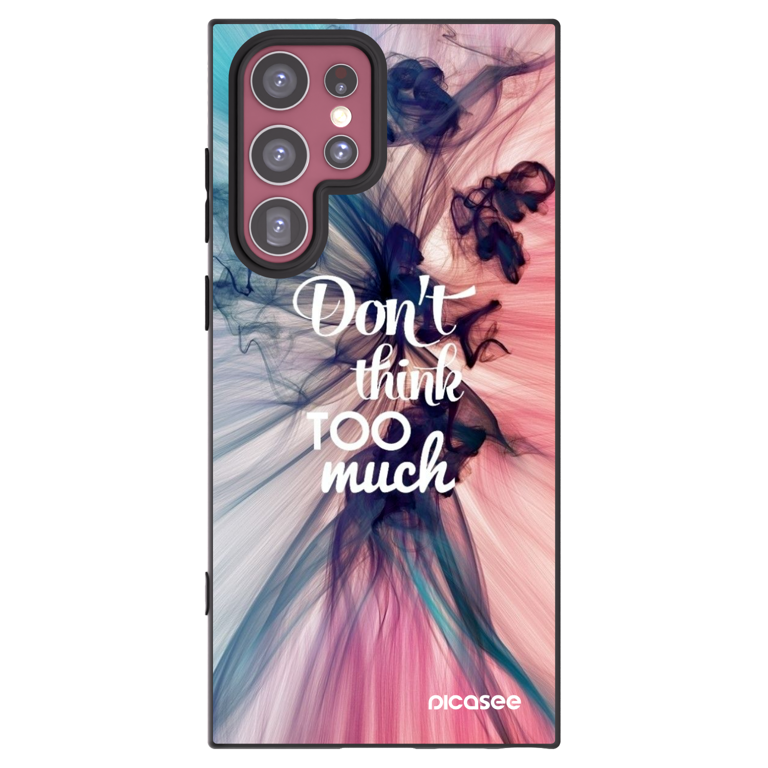 Picasee silikonowe czarne etui na Samsung Galaxy S22 Ultra 5G - Don't think TOO much