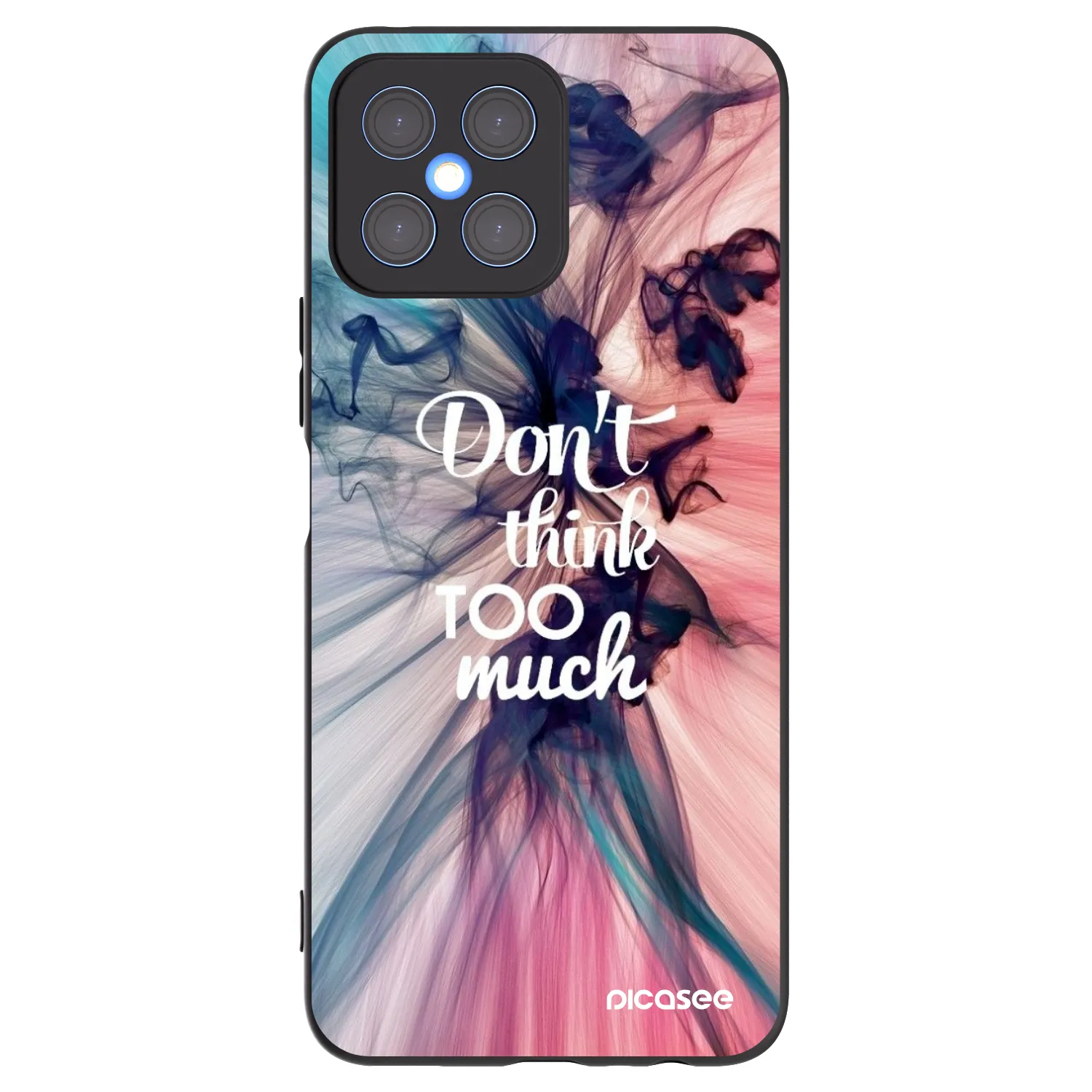 Picasee silikonowe czarne etui na Honor X8 4G - Don't think TOO much