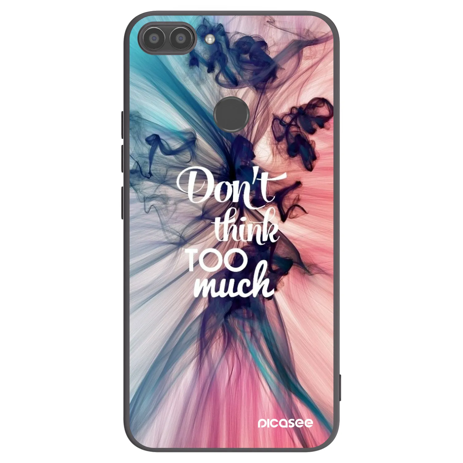 Picasee silikonowe czarne etui na Huawei P Smart - Don't think TOO much