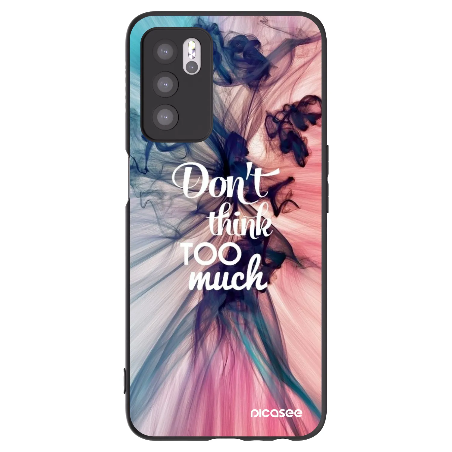 Picasee silikonowe czarne etui na OPPO A16s - Don't think TOO much