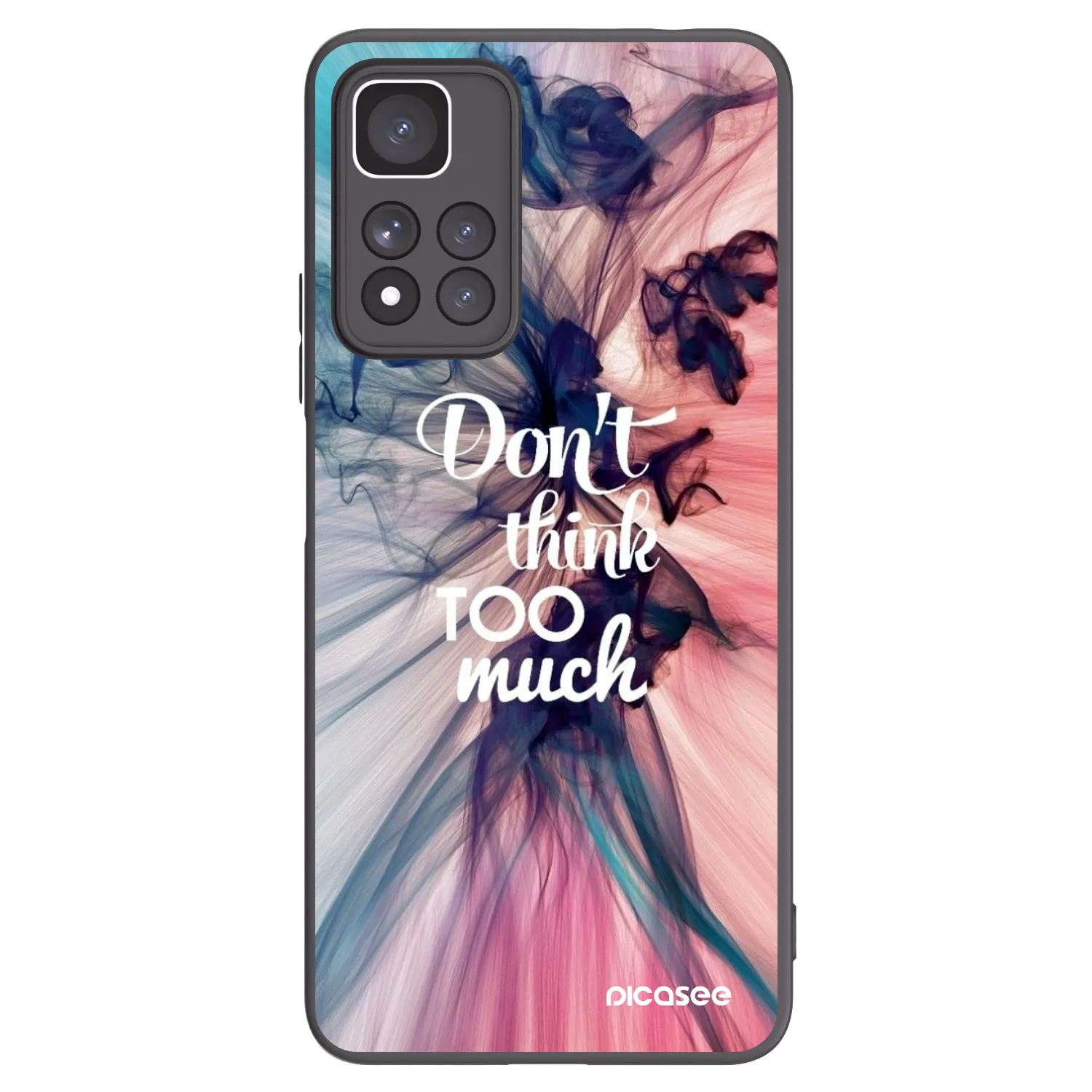 Picasee silikonowe czarne etui na Xiaomi Redmi Note 11 Pro+ 5G - Don't think TOO much