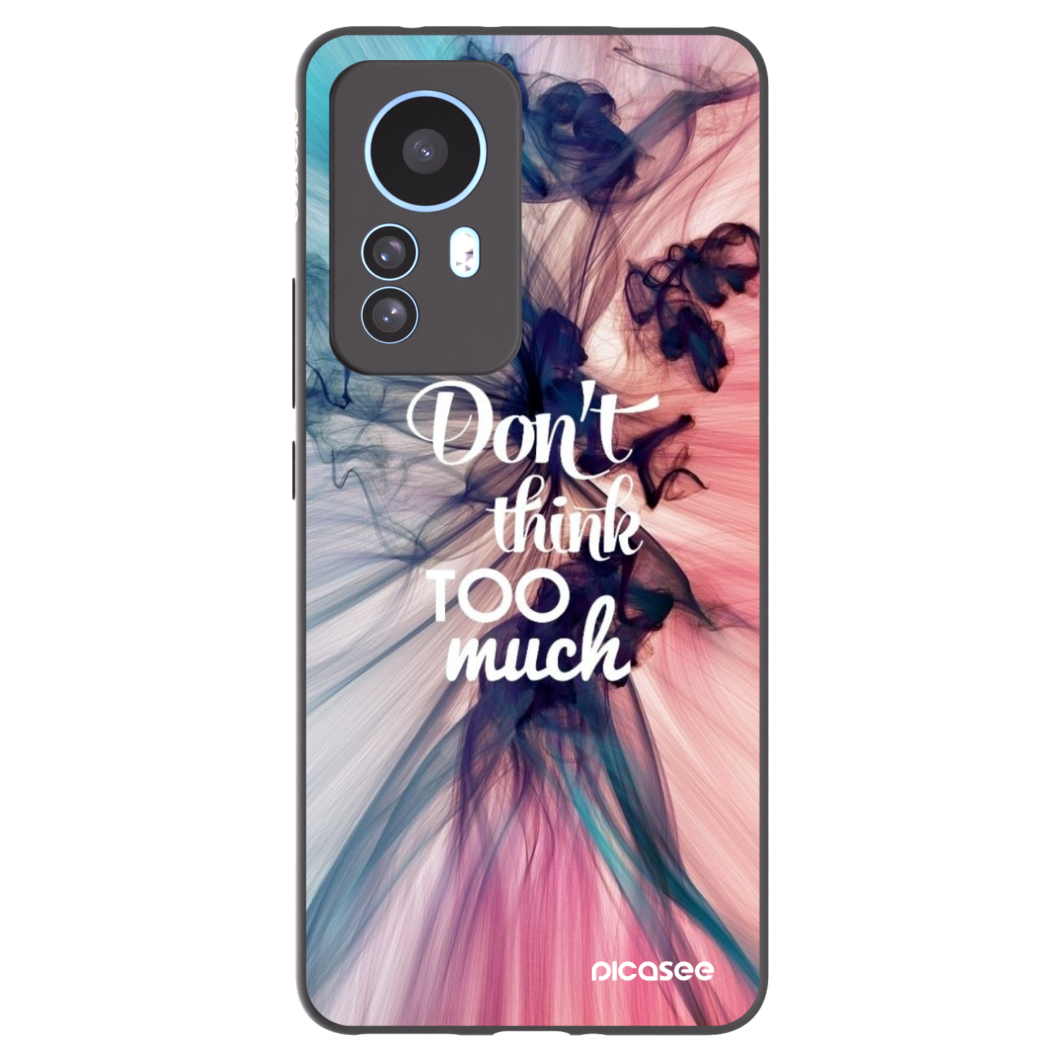 Picasee silikonowe czarne etui na Xiaomi 12T Pro - Don't think TOO much
