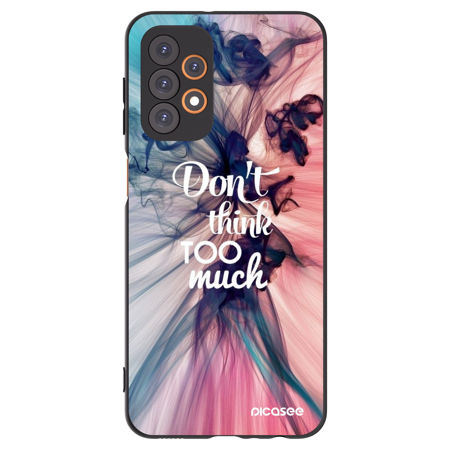 Picasee silikonowe czarne etui na Samsung Galaxy A23 A235F 4G - Don't think TOO much