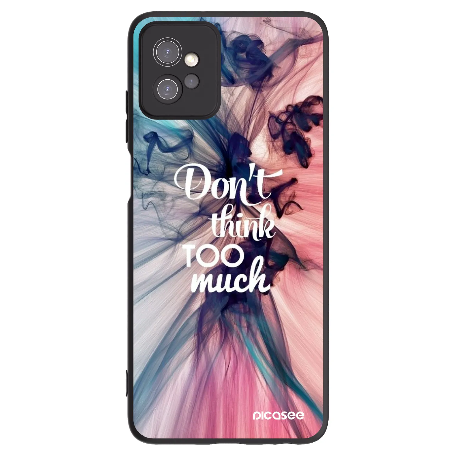 Picasee silikonowe czarne etui na Motorola Moto G32 - Don't think TOO much